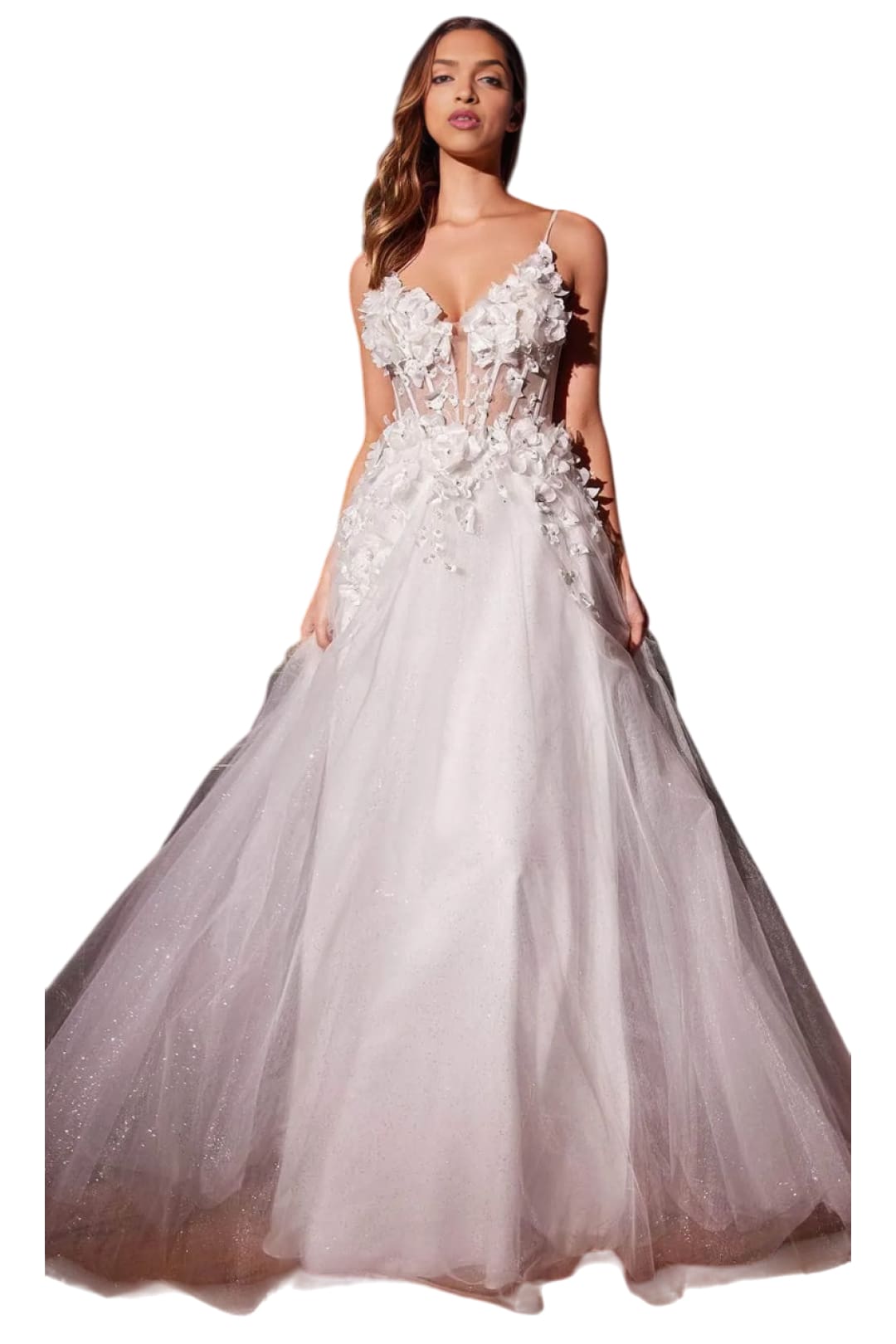 Bridal Gown 2025 Floral Sleeveless Elegant Wedding Dress - Off White / 4 - Prom