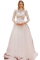 Bridal Gown 2025 Long Sleeve Lace Applique Elegant Wedding Dress - Off White / 2 - Prom
