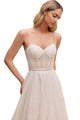 Bridal Gown 2025 Sleeveless Glitter Bodice Elegant Wedding Dress - Off White / 2 - Prom