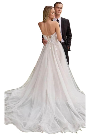 Bridal Gown 2025 Strapless Tulle Elegant Wedding Dress - Prom
