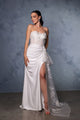 Bridal Gown Wedding High Slit Sheath Strapless Dress By May Queen MQ2072 - IVORY / 4 - Dress