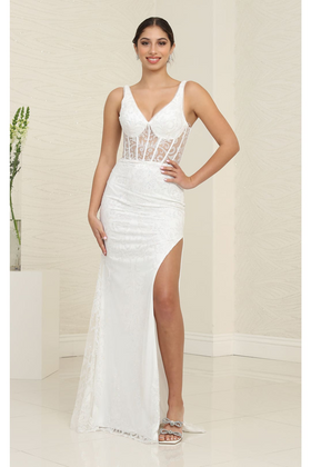 Sheath Wedding Dresses | Ivory Bridal Gown by MQ2102