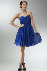 Short Bridesmaids Dress -LAY6744 - ROYAL BLUE / XS