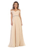 Bridesmaid Dresses Cold Shoulder Long Formal Evening Gown by MQ1515 - Champagne / 4 - Dress