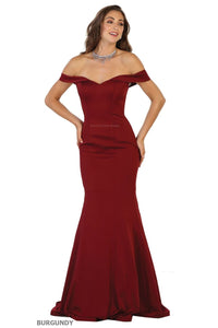 Stretchy Special Occasion Gown - Burgundy / 20