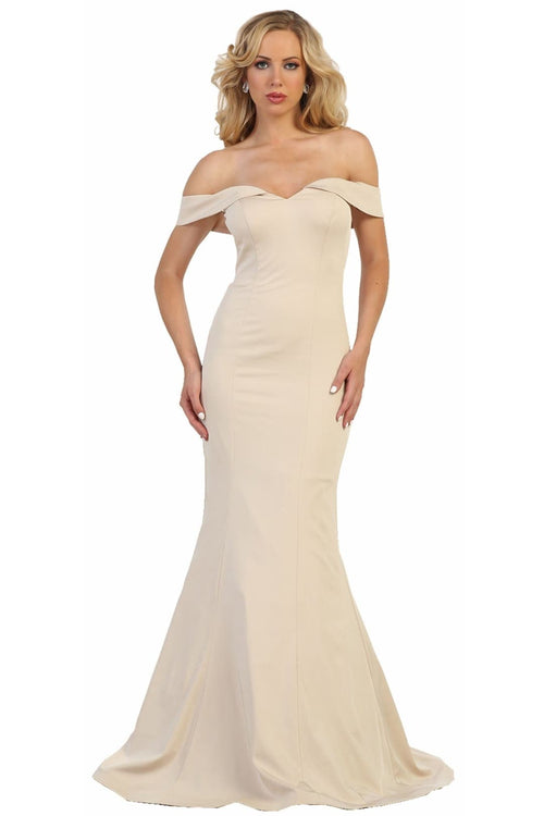 Stretchy Special Occasion Gown - Champagne / 8