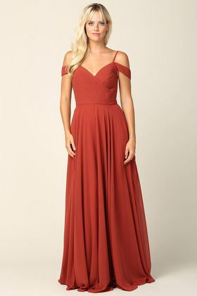 Eva USA 5183 Pleated Chiffon Long Dress