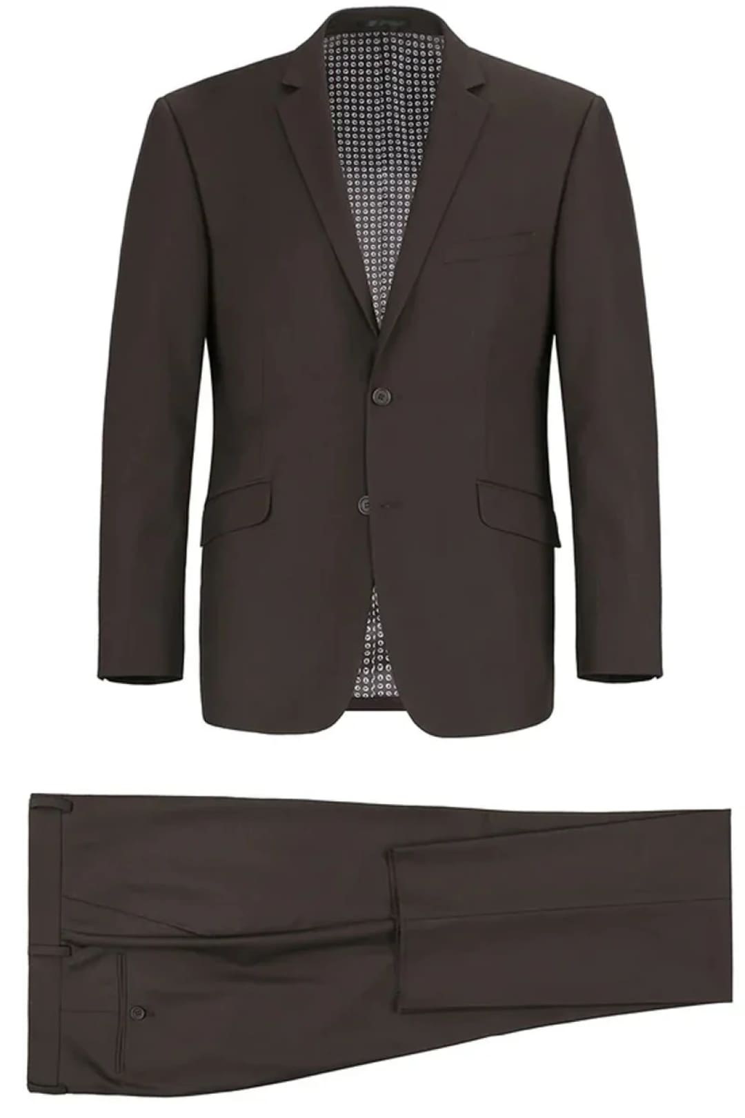 Brown Slim Fit Groomsmen Suit for Men & Boys - Perfect for Weddings + Free Tie - Brown / 34Short - Suits