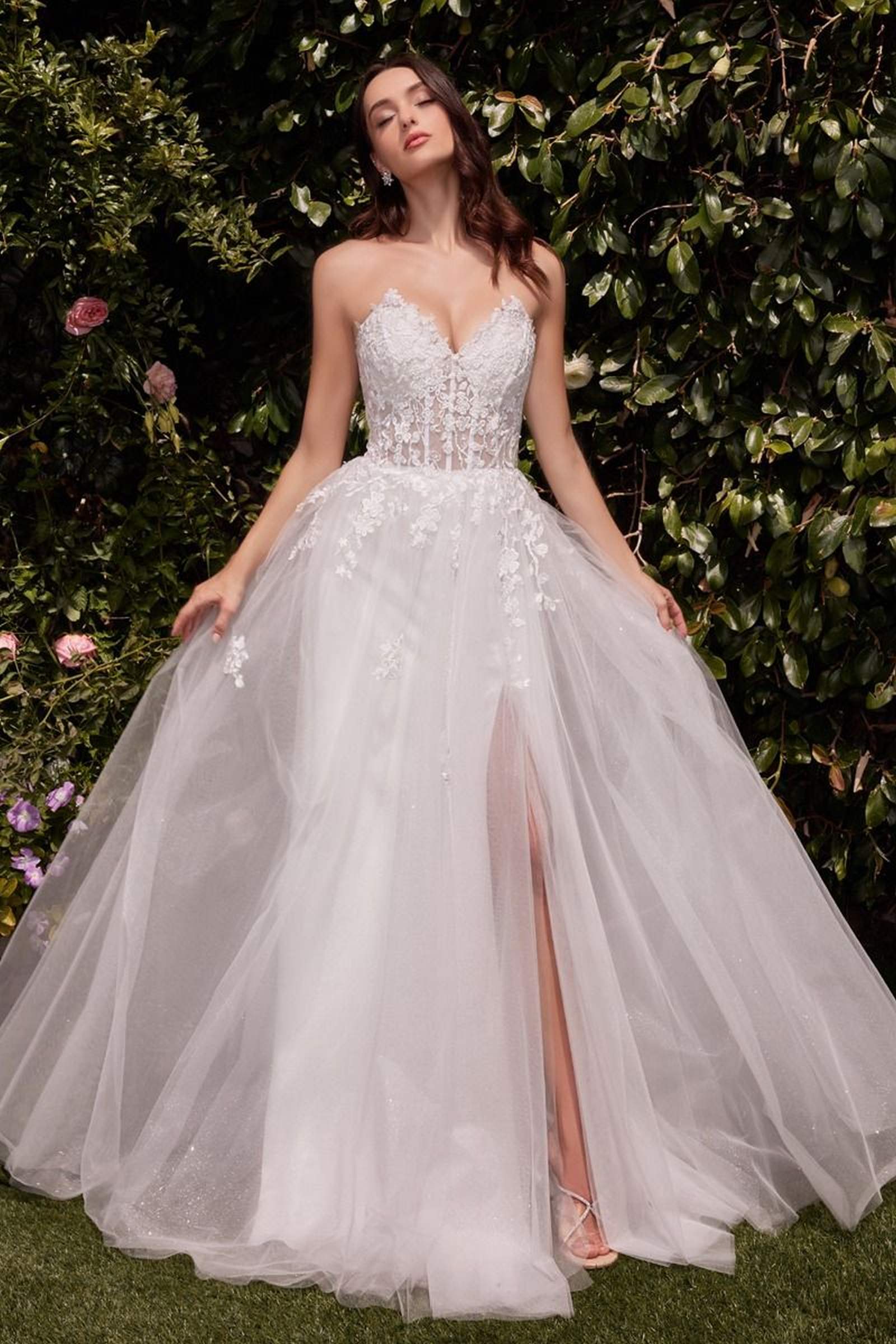 Ladivine C148W Strapless Lace & Tulle Wedding Dress