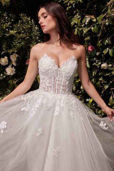 Ladivine C148W Strapless Lace & Tulle Wedding Dress
