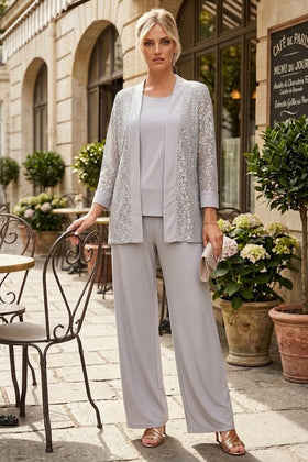 Eva USA 3455 Long Formal Mother of the Bride Jacket Pant Suit