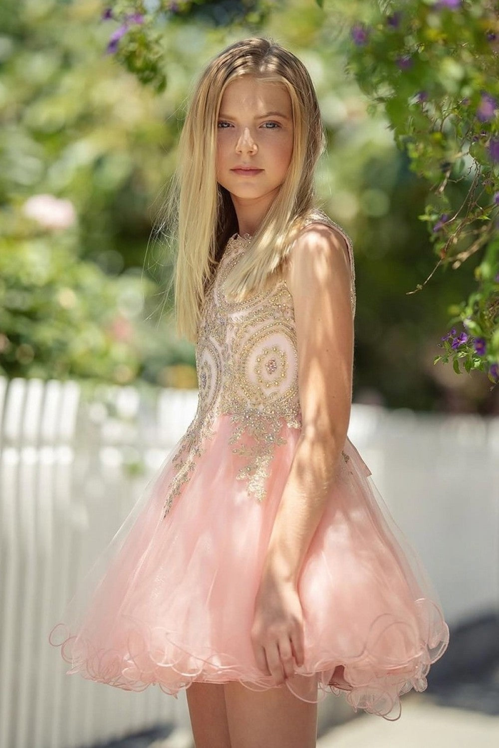 Embroidered Tulle Party Dress for Holidays Birthdays & Special Occasions by Bella Princess C3057