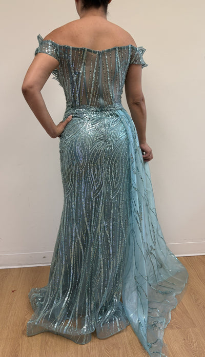 Royal Queen RQ8100 Jeweled Lace Appliqued Formal Gown