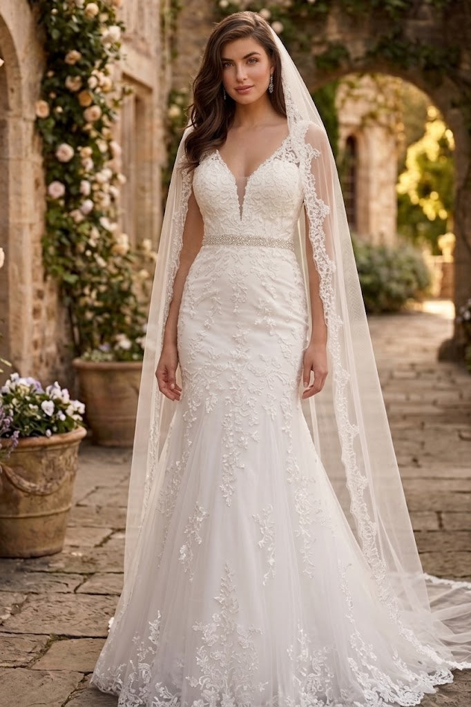 Eva USA 5249 Long Bridal Gown Glitter Wedding Dress
