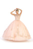 Cap Sleeve Princess Ball Gown - Blush / 8