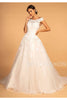 Cap Sleeve Wedding Dress with Lace Appliques by Elizabeth K GL2596-Wedding Dresses-ABC Fashion