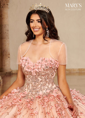 Alta Couture MQ3075 Cape Quinceanera Dress