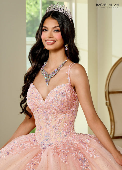 Rachel Allan RQ1133 Cape Sleeve Quinceanera Dress