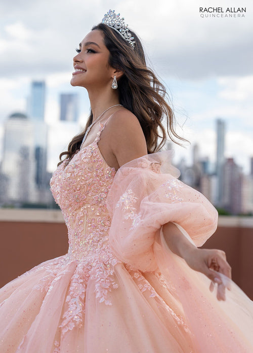 Rachel Allan RQ1133 Cape Sleeve Quinceanera Dress