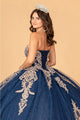 Cape Strapless Glitter Ball Gown by Elizabeth K GL3078 - Quinceanera Dresses
