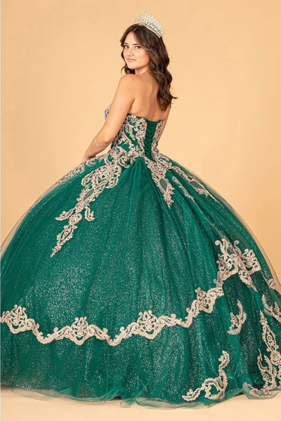 Cape Strapless Glitter Ball Gown by Elizabeth K GL3078 - Quinceanera Dresses