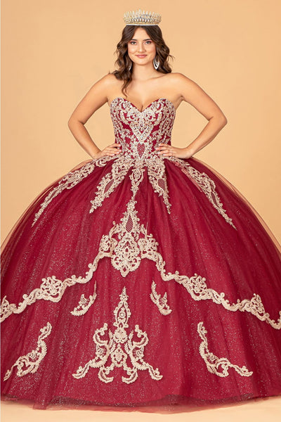 Cape Strapless Glitter Ball Gown by Elizabeth K GL3078 - Quinceanera Dresses