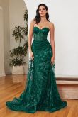 Vestido bustier brillante sin tirantes Ladivine CB046