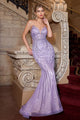 Ladivine CC6018 - Vestido de fiesta sin tirantes con pedrería