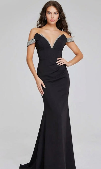 Jovani 42394 - Off Shoulder Beaded Gown