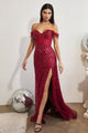 Vestido de fiesta Ladivine con escote corazón y hombros descubiertos CD0203 - Nueva colección