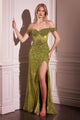 Vestido de fiesta Ladivine con escote corazón y hombros descubiertos CD0203 - Nueva colección