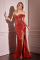 Vestido de fiesta Ladivine con escote corazón y hombros descubiertos CD0203 - Nueva colección
