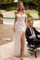 Ladivine Off White Wedding Gown Sequin Corset Bridal Dress CD0203W