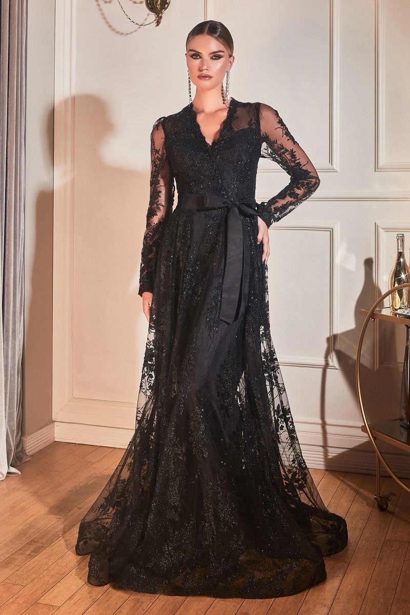 Ladivine CD233C - Long Sleeve A-Line Formal Gown-New Collection