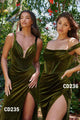 Ladivine CD235 Velvet Fitted Dress for Elegant Occasions