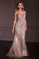 Ladivine CD763 Beaded Mermaid Evening Gown with Removable Overskirt