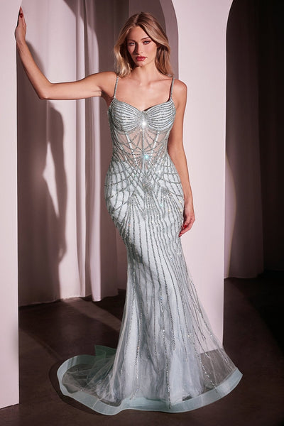 Ladivine CD766 Beaded Evening Dress Mermaid Long Formal Gown