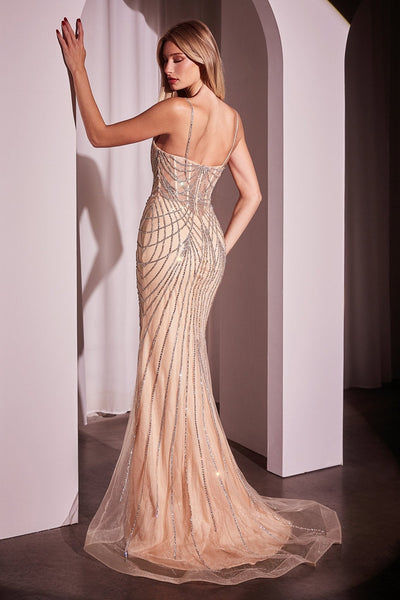 Ladivine CD766 Beaded Evening Dress Mermaid Long Formal Gown