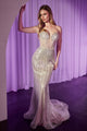 Vestido de noche Ladivine CD767 de escote corazón, entallado y con vuelo