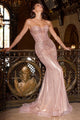 Vestido de noche Ladivine CD767 de escote corazón, entallado y con vuelo