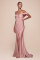 Vestido de dama de honor Ladivine de talla grande, largo y elástico, CD790C - Nueva colección