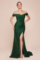 Vestido de dama de honor Ladivine de talla grande, largo y elástico, CD790C - Nueva colección