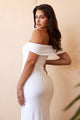 Elegant Off-Shoulder Jersey Gown