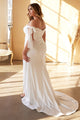 White Plus Size Wedding Dress Long Bridal Gown by Ladivine