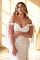 White Plus Size Wedding Dress Long Bridal Gown by Ladivine