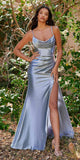 Elegant Burgundy Satin Gown with Cowl Neckline