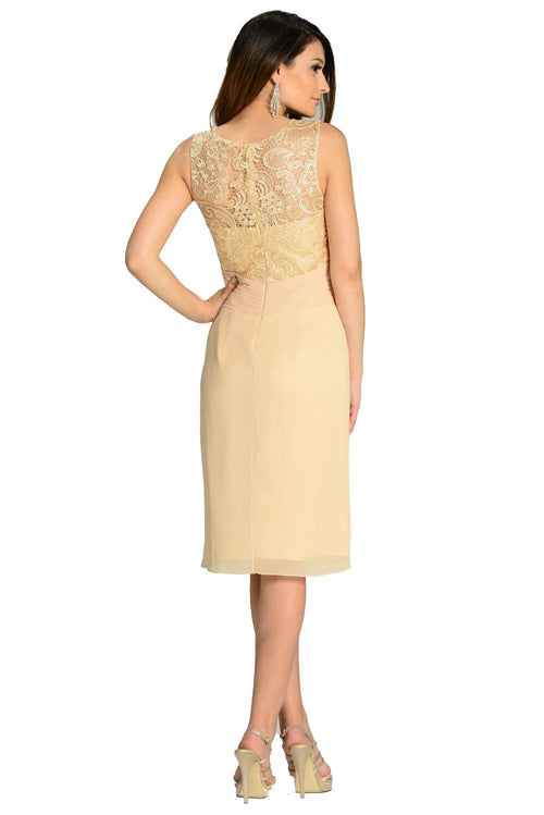 Poly USA Champagne Short Cocktail Dresses