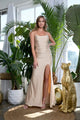Champagne Wedding Dress Long Bridal Gown and Plus Size By 3448 - Champagne / XS