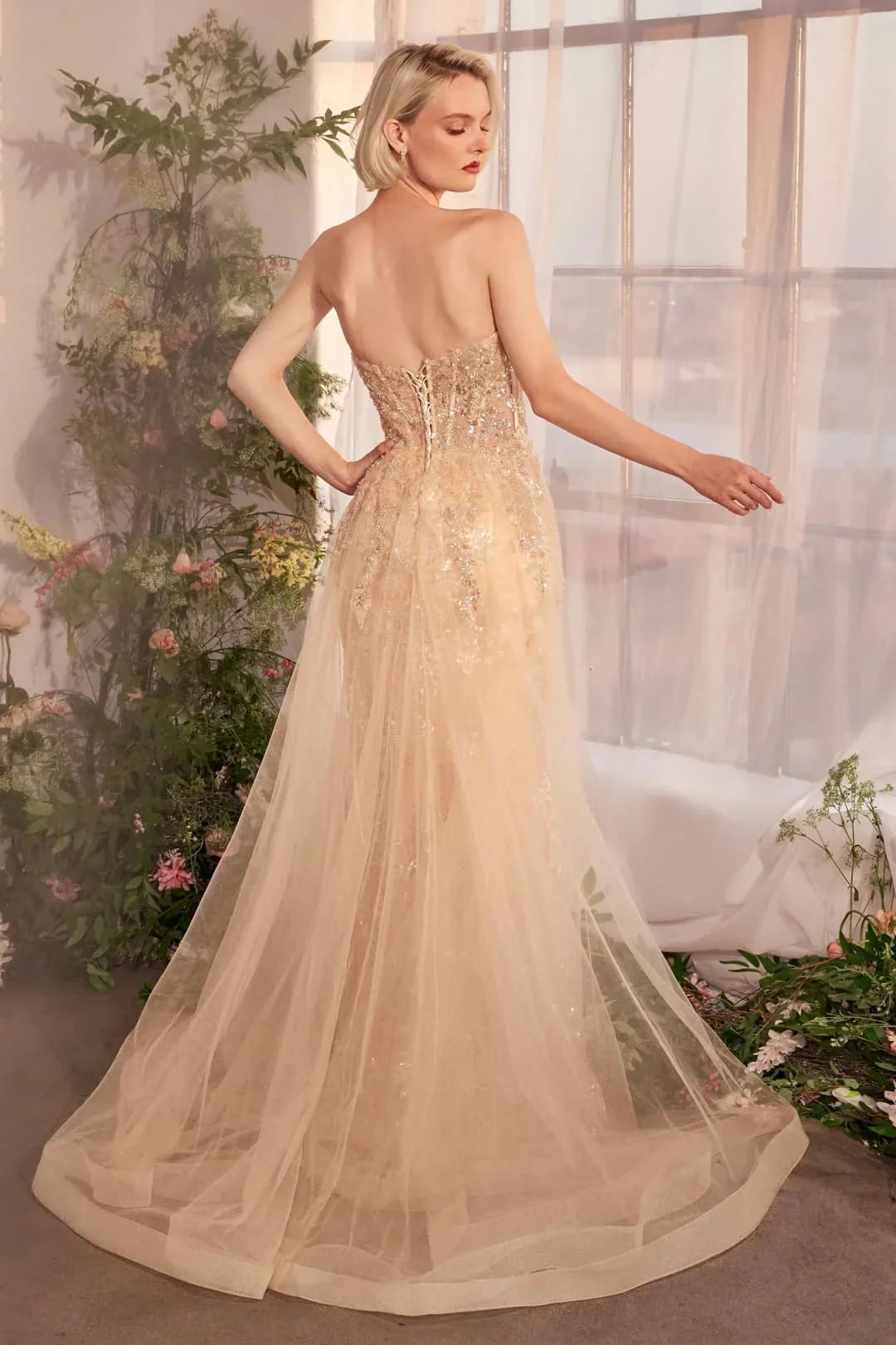 Champagne Wedding Dress Long Bridal Gown and Plus Size By A1365