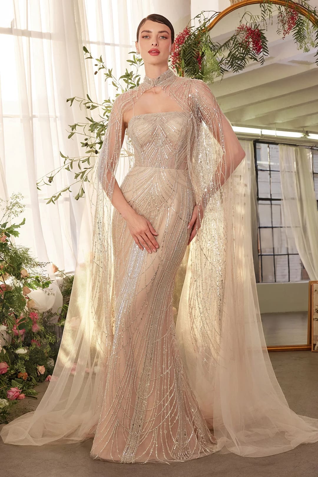Champagne Wedding Dress Long Bridal Gown and Plus Size By A1411 - Champagne / 6